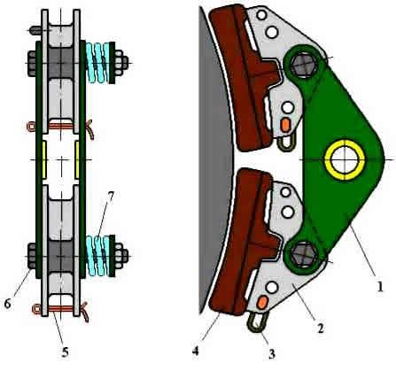 крепление тормозной колодки ЧС-2т